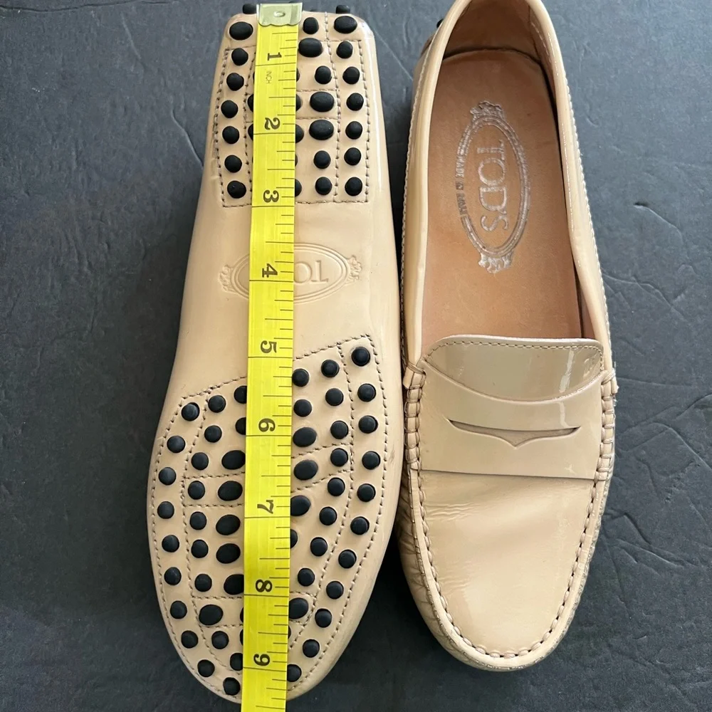 Tod’s Gammino Patent Leather driving loafer moccasin size 36 1/2 Cream - Picture 6 of 9